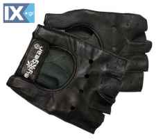 Γάντια Μηχανής Ανδρικά καλοκαιρινά μαύρα Half Finger (Μισά) X-Large LAMP-91347